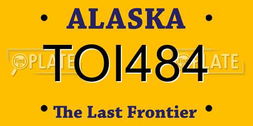 TOI484 Alaska License Plate