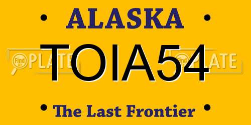 TOIA54 Alaska License Plate