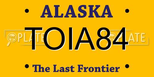 TOIA84 Alaska License Plate
