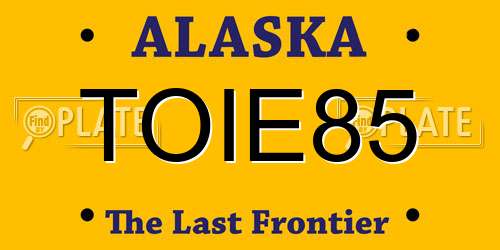 TOIE85 Alaska License Plate