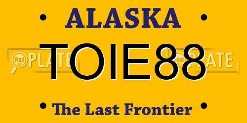 TOIE88 Alaska License Plate