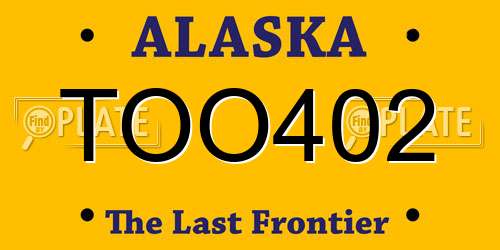 TOO402 Alaska License Plate