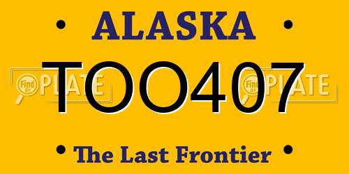 TOO407 Alaska License Plate