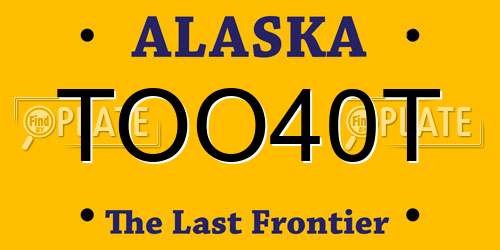 TOO40T Alaska License Plate