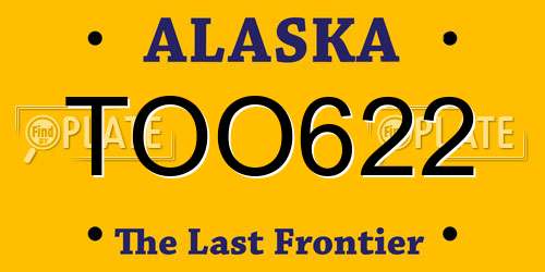 TOO622 Alaska License Plate
