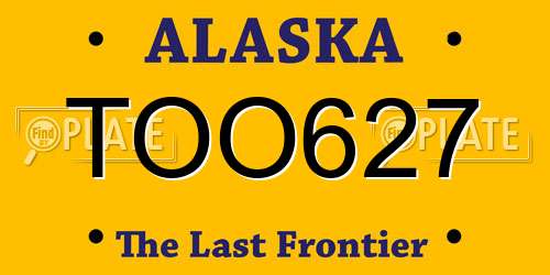 TOO627 Alaska License Plate