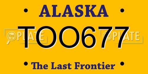 TOO677 Alaska License Plate
