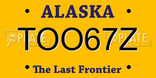 TOO67Z Alaska License Plate