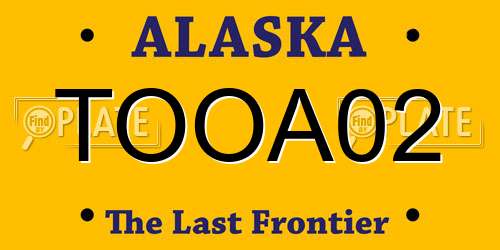 TOOA02 Alaska License Plate