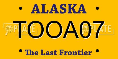 TOOA07 Alaska License Plate