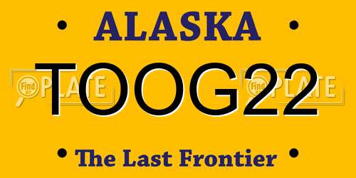 TOOG22 Alaska License Plate