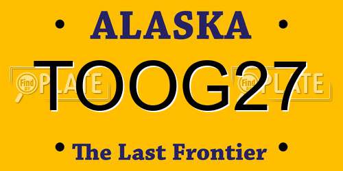 TOOG27 Alaska License Plate