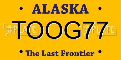TOOG77 Alaska License Plate