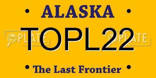 TOPL22 Alaska License Plate