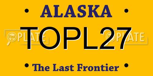 TOPL27 Alaska License Plate