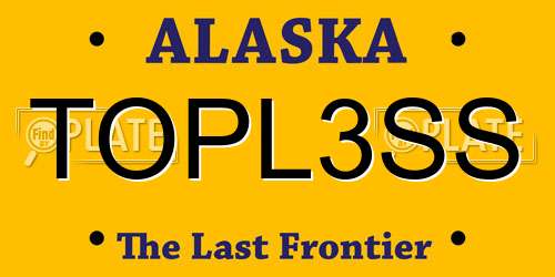 TOPL3SS Alaska License Plate
