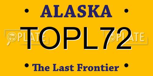 TOPL72 Alaska License Plate