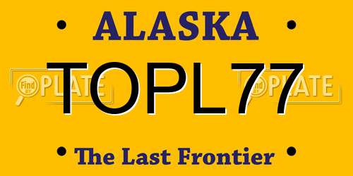 TOPL77 Alaska License Plate