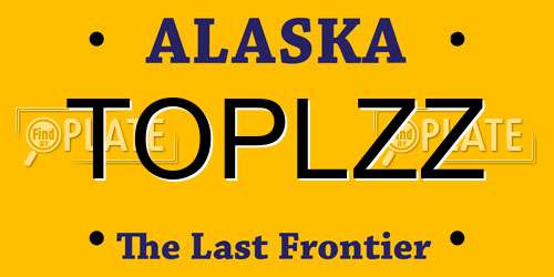 TOPLZZ Alaska License Plate