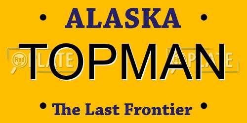 TOPMAN Alaska License Plate