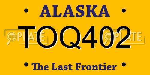 TOQ402 Alaska License Plate