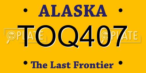 TOQ407 Alaska License Plate