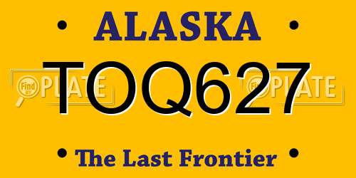 TOQ627 Alaska License Plate