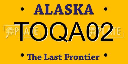 TOQA02 Alaska License Plate