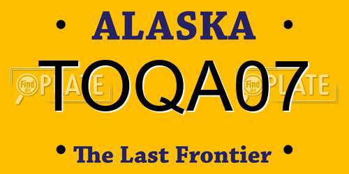 TOQA07 Alaska License Plate