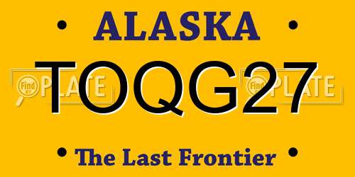 TOQG27 Alaska License Plate