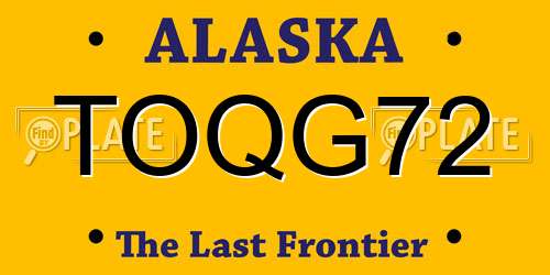TOQG72 Alaska License Plate