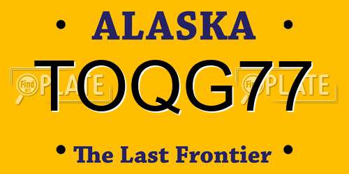 TOQG77 Alaska License Plate