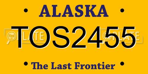 TOS2455 Alaska License Plate