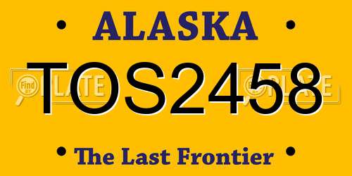 TOS2458 Alaska License Plate