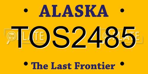 TOS2485 Alaska License Plate