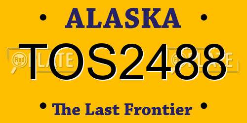TOS2488 Alaska License Plate