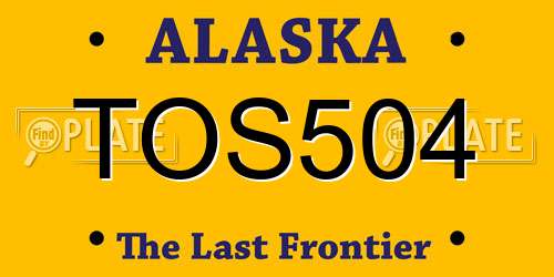 TOS504 Alaska License Plate