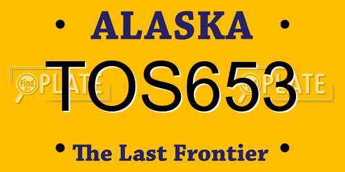 TOS653 Alaska License Plate