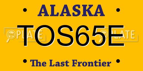 TOS65E Alaska License Plate