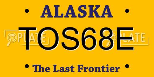 TOS68E Alaska License Plate