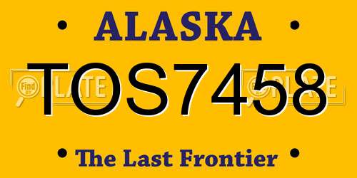 TOS7458 Alaska License Plate