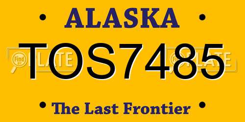 TOS7485 Alaska License Plate