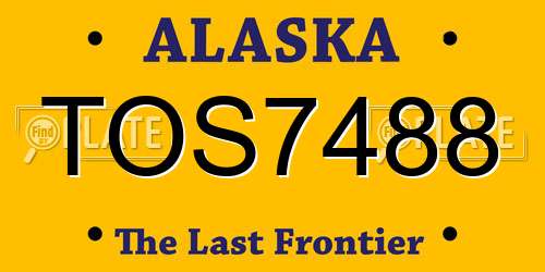TOS7488 Alaska License Plate