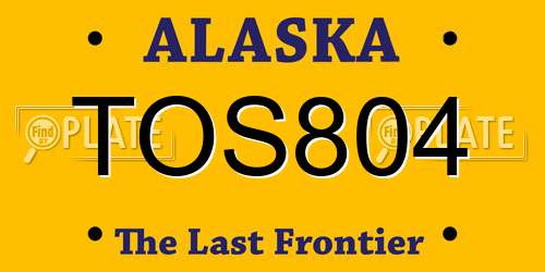 TOS804 Alaska License Plate