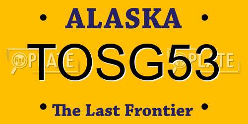 TOSG53 Alaska License Plate