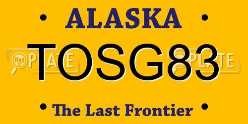 TOSG83 Alaska License Plate