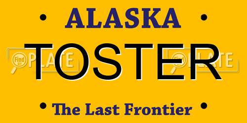 TOSTER Alaska License Plate