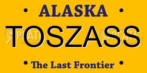 TOSZASS Alaska License Plate