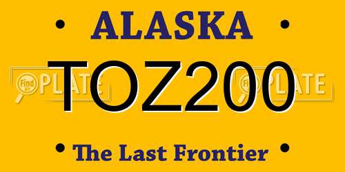 TOZ200 Alaska License Plate