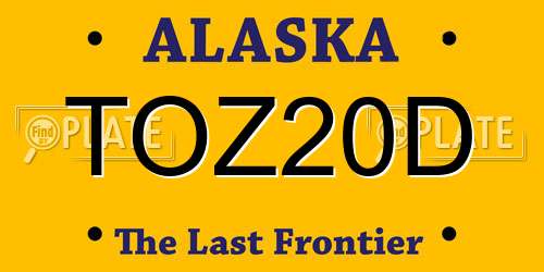 TOZ20D Alaska License Plate